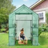 Costway Walk-in Greenhouse 56''x56''x77'' Gardening W/Observation Windows 2 Tier 8 Shelves 1 Costway Walk-in Greenhouse 56''x56''x77'' Gardening W/Observation Windows 2 Tier 8 Shelves -Sunnydaze Store GUEST b1f75dc6 1f20 4416 ba5e 078030d458d8