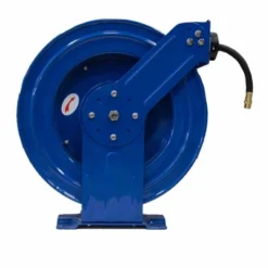 RapidAir 3/8 Inch By 50 Feet Dual Arm Auto Rewind Alloy Steel Hose Reel, Blue