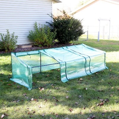 Sunnydaze Decor Sunnydaze Outdoor Portable Slanted Top Plant Shelter Mini Cloche Greenhouse With Zipper Doors - Green -Sunnydaze Store GUEST b9d06f80 f310 41e2 a377 9e5d11734311