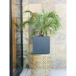 Rosemead Home & Garden, Inc. 12" Wide Kante Lightweight Modern Outdoor Concrete Square Decorative Planter Charcoal Black -Sunnydaze Store GUEST bb6ae340 b9ff 40e0 92f4 8a6c95a67331