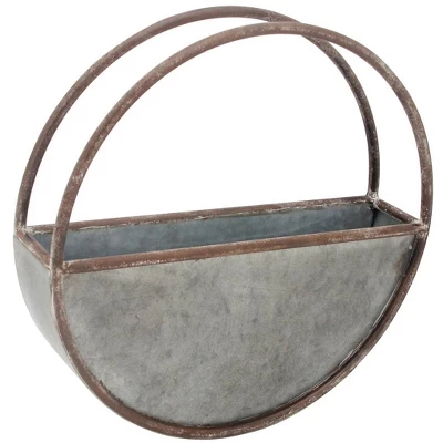 Round Metal Wall Planter - Foreside Home & Garden 10 Round Metal Wall Planter - Foreside Home & Garden - Image 8