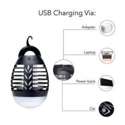 Dartwood Outdoor Bug Zapper - Waterproof, USB Rechargeable And Battery Powered Mosquito Killer, Insect Trap And Fly Swatter -Sunnydaze Store GUEST be4e6157 9c9c 4868 9d5d 2512a22133fc 1