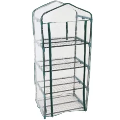 Sunnydaze Decor Sunnydaze Outdoor Portable Growing Rack 4-Tier Greenhouse With Roll-Up Door - 4 Shelves - Clear -Sunnydaze Store GUEST be72259f 2cf5 4eaa b668 67cb72cce9b5