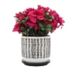 Sagebrook Home 6" Wide Square Patterned Ceramic Planter With Saucer Black -Sunnydaze Store GUEST bfeb113e 9839 49af 93b2 6caffde80bef