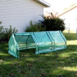Sunnydaze Decor Sunnydaze Outdoor Portable Slanted Top Plant Shelter Mini Cloche Greenhouse With Zipper Doors - 36" - Green -Sunnydaze Store GUEST c38dd9f1 ecdb 4271 a10d 66d9bb061899