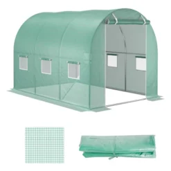 Outsunny 20' X 10' X 7' Greenhouse Replacement Walk-in PE Hot House Cover With 12 Windows Roll-Up & Zipper Door -Sunnydaze Store GUEST c4cacdcc 0bea 4138 bb14 8c74e6b23b32
