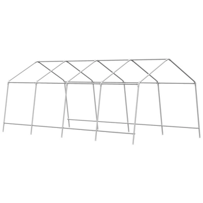 Outsunny 19.7' X 9.8' X 7.9' Outdoor Walk-in Greenhouse, Hot House With Mesh Windows, Bottom Vent, Zippered Door, PE Cover, Steel Frame, White 7 Outsunny 19.7' X 9.8' X 7.9' Outdoor Walk-in Greenhouse, Hot House With Mesh Windows, Bottom Vent, Zippered Door, PE Cover, Steel Frame, White - Image 5