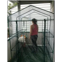 Nature Spring Walk-In PVC Greenhouse With 8 Shelves, Roll-Up Door And Steel Poles - Clear -Sunnydaze Store GUEST cab26efb a8be 483b 9243 8514c045f36b
