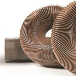 Camco 15' Heavy Duty RV Sewer Hose With High Tensile Strength 15 Mils HTS Vinyl And Steel Wire Core, Compressible To 26'', Brown