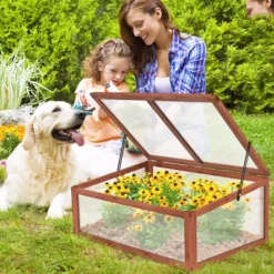 Costway Garden Portable Wooden Green House Cold Frame Raised Plants Bed Protection -Sunnydaze Store GUEST d0261539 0a20 4adc acc2 b651377d7e87