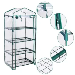 Costway Portable Mini Walk In Outdoor 4 Shelves Greenhouse -Sunnydaze Store GUEST d19f676e b58a 48ee b0c6 a911d43d637b