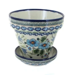 Blue Rose Polish Pottery 890-893 Zaklady Small Flower Pot -Sunnydaze Store GUEST d35e4e6e 1749 4cd4 afaf d0e4ed920c59