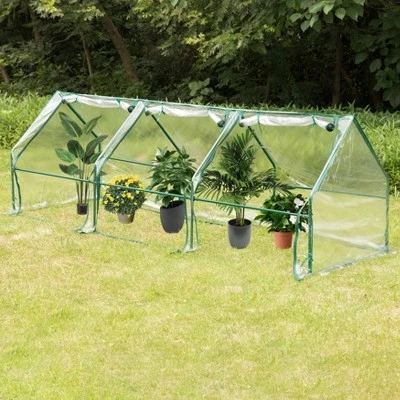 Gardenised Green Outdoor Waterproof Portable Plant Greenhouse With 2 Clear Zippered Windows 4 Gardenised Green Outdoor Waterproof Portable Plant Greenhouse With 2 Clear Zippered Windows - Image 2
