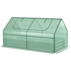 Outsunny Raised Garden Bed With Mini Greenhouse, Steel Outdoor Planter Box With Plastic Cover, Roll Up Window, Dual Use, 73" X 38" X 36" 11 Outsunny Raised Garden Bed With Mini Greenhouse, Steel Outdoor Planter Box With Plastic Cover, Roll Up Window, Dual Use, 73" X 38" X 36" -Sunnydaze Store GUEST d56d5771 3b08 4e26 9b61 a5295e08a6be