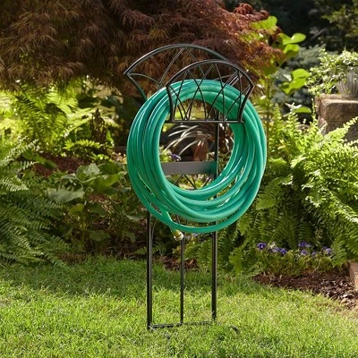 Liberty Garden LBG116 Steel Decorative Garden Hose Stand With Gothic Design For Backyard, Garden, Or Home In Patina Brown 6 Liberty Garden LBG116 Steel Decorative Garden Hose Stand With Gothic Design For Backyard, Garden, Or Home In Patina Brown - Image 4
