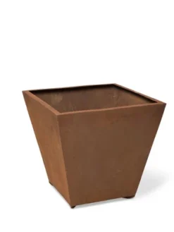 Corten Steel Tapered Square Planter 17in