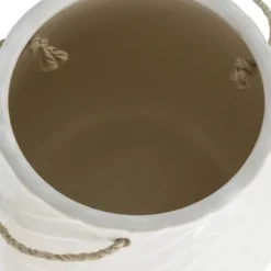 Sagebrook Home 7" Wide Chevron Ceramic Hanging Planter Pot White -Sunnydaze Store GUEST d96fe9df 2fa2 4595 980c 333bda92d398