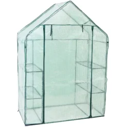 Sunnydaze Decor Sunnydaze Outdoor Portable Tiered Growing Rack Deluxe Walk-In Greenhouse With Roll-Up Door - 4 Shelves - Green -Sunnydaze Store GUEST dbf71cc5 e1ca 463b b2d4 91231c3ea4c3