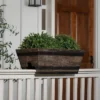 Evergreen 24" Railing Planter, Square Whisky Barrel Finish -Sunnydaze Store GUEST de0dec9a 53a1 4f3a bb96 f48e7d175894