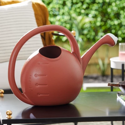 HC Companies 2 Gallon Premium Large Mouth Garden Plant Watering Can With Rosette, Water Indicator Level, And Ergonomic Handle (Terracotta)) 3 HC Companies 2 Gallon Premium Large Mouth Garden Plant Watering Can With Rosette, Water Indicator Level, And Ergonomic Handle (Terracotta))