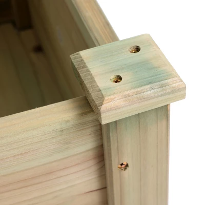 LuxenHome 20.1" H Unfinished Fir Wood Raised Garden Bed Planter 6 LuxenHome 20.1" H Unfinished Fir Wood Raised Garden Bed Planter - Image 4