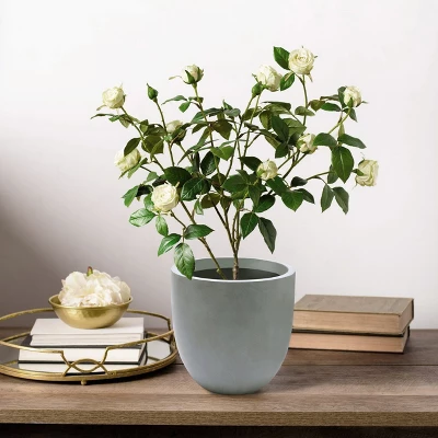 LuxenHome Round Tapered 9.2" H House Planter, Indoor/Outdoor Black 6 LuxenHome Round Tapered 9.2" H House Planter, Indoor/Outdoor Black - Image 4