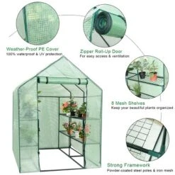 Costway Portable Mini Walk In Outdoor 2 Tier 8 Shelves Greenhouse -Sunnydaze Store GUEST e27f3be7 9433 435c 8385 4942e96f7001