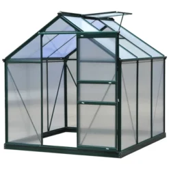 Outsunny Walk-in Plant Greenhouse For Backyard/Outdoor Use With Window And Door, Aluminum Frame, PC Board -Sunnydaze Store GUEST e88fde3d 11f2 4320 901a 3a6a63fb4801