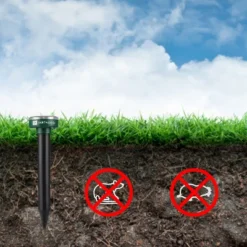 Dartwood Outdoor Solar Ultrasonic Pest And Mole Repellent - Remove Groundhogs Rats Mice Snakes And More From Your Gardens, Lawns,and Yards (4-8 Packs)