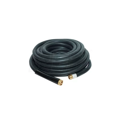 Apache 98108809 100 Foot Industrial Rubber Garden Water Hose With Heavy Duty MGHT X FGHT Brass Fittings And 1 Bend Restrictor, Black (3 Pack) 3 Apache 98108809 100 Foot Industrial Rubber Garden Water Hose With Heavy Duty MGHT X FGHT Brass Fittings And 1 Bend Restrictor, Black (3 Pack)