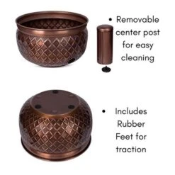BirdRock Home Decorative Water Hose Pot - Copper - Drainage Hole - Group