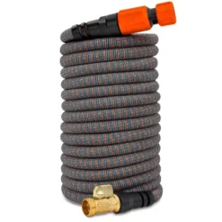 HydroTech 75ft Expandable Burst Proof Hose - Orange -Sunnydaze Store GUEST ec25206e 0ca7 4251 b2a1 815c4cb20245