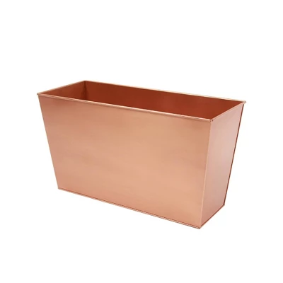 ACHLA Designs 22" Wide Rectangular Flower Box Galvanized Steel Copper Plated 3 ACHLA Designs 22" Wide Rectangular Flower Box Galvanized Steel Copper Plated