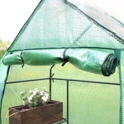 Sunnydaze Decor Sunnydaze Outdoor Portable Tiered Growing Rack Deluxe Walk-In Greenhouse With Roll-Up Door - 4 Shelves - Green -Sunnydaze Store GUEST ef428707 235d 4983 afea 5442dbfaaf07