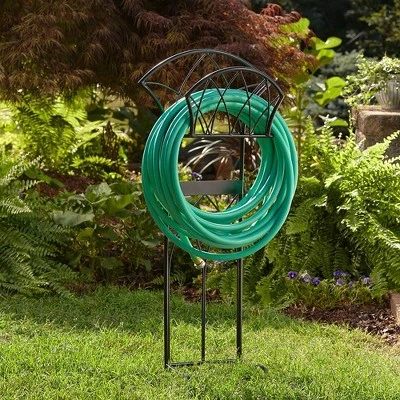 Liberty Garden LBG116 Steel Decorative Garden Hose Stand With Gothic Design For Backyard, Garden, Or Home In Patina Brown 7 Liberty Garden LBG116 Steel Decorative Garden Hose Stand With Gothic Design For Backyard, Garden, Or Home In Patina Brown - Image 5