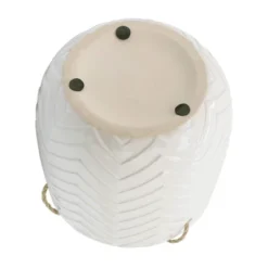 Sagebrook Home 7" Wide Chevron Ceramic Hanging Planter Pot White -Sunnydaze Store GUEST fabf2320 392b 44a0 beab 3473b8b761af