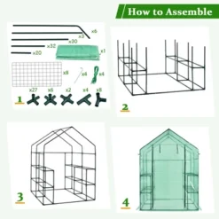 Costway Walk-in Greenhouse 56''x56''x77'' Gardening W/Observation Windows 2 Tier 8 Shelves 17 Costway Walk-in Greenhouse 56''x56''x77'' Gardening W/Observation Windows 2 Tier 8 Shelves -Sunnydaze Store GUEST fb4800e7 48ab 4b5f 8048 81853cacc6c6