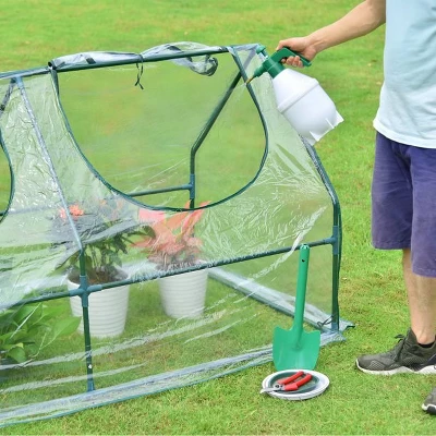 Aoodor 6' X 3 ' X 3' Portable Mini Greenhouse PE Cover 2 Zipper Door 7 Aoodor 6' X 3 ' X 3' Portable Mini Greenhouse PE Cover 2 Zipper Door - Image 5